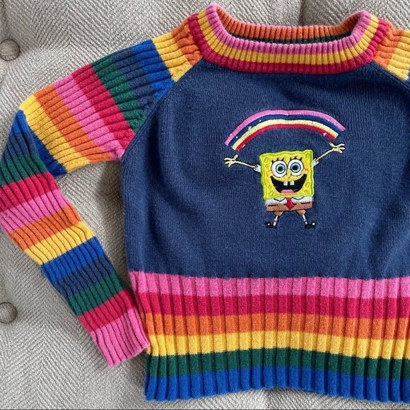 Vintage Y2K 2003 SpongeBob SquarePants Nickelodeon Sweater 3T - Picture 3 of 9
